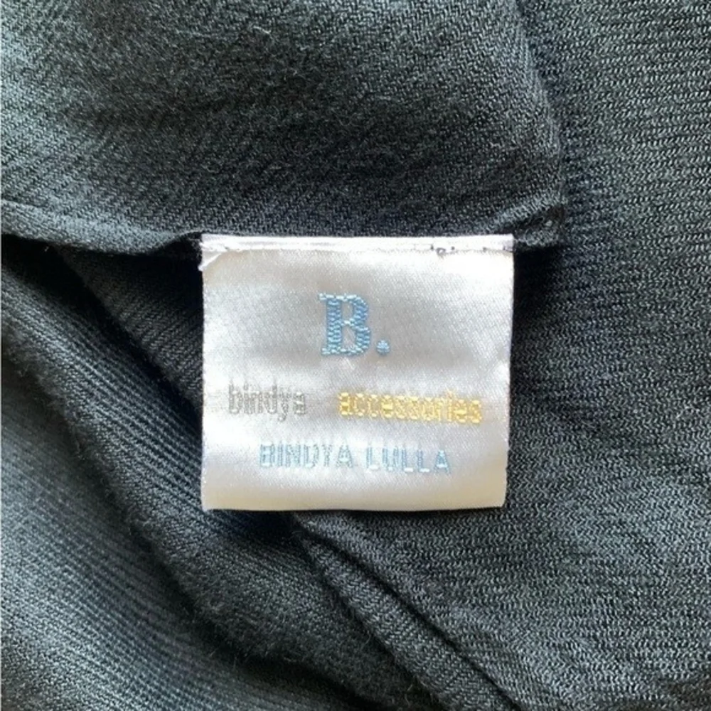 Bindya Lulla Black Viscose Fringe Scarf 54